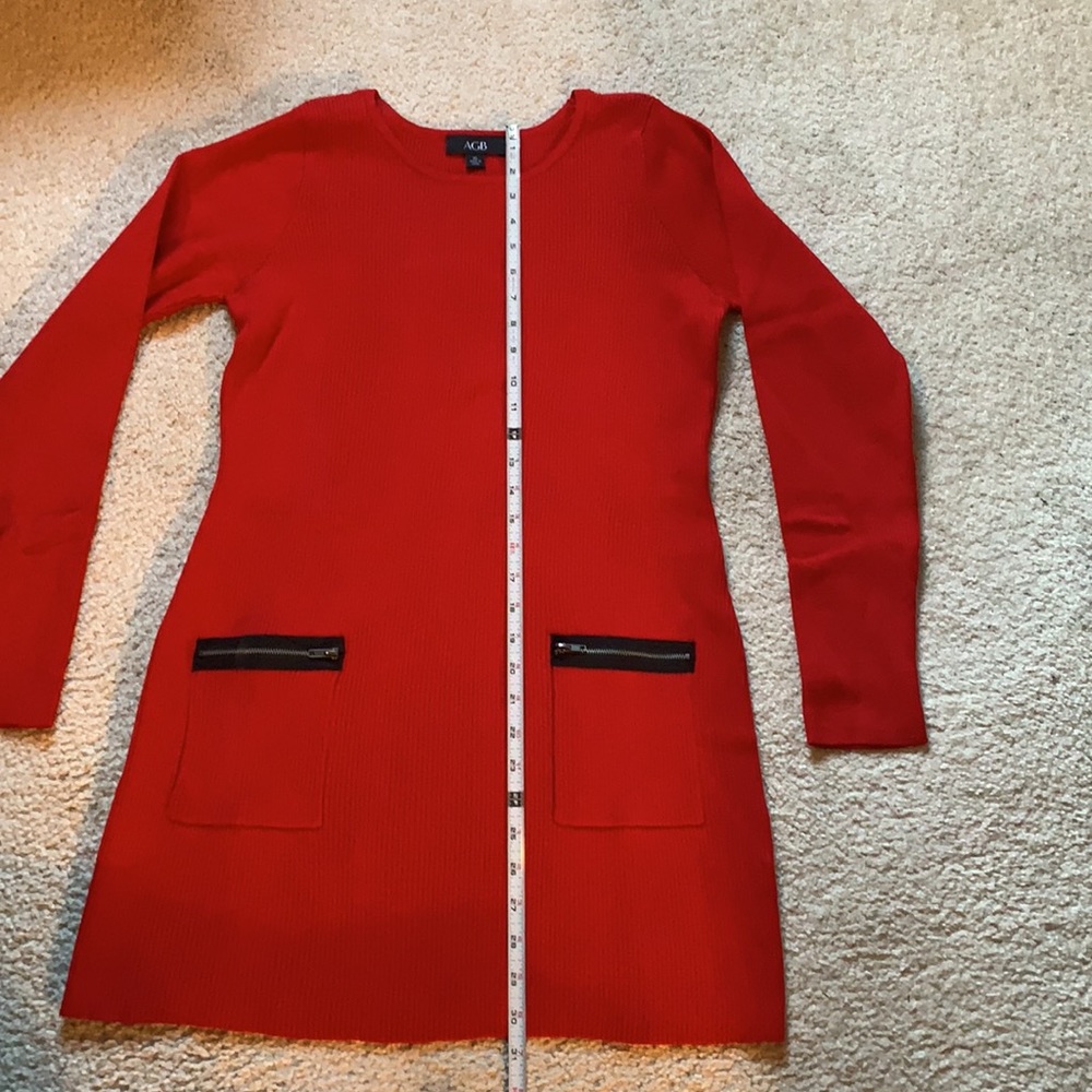 AGB brand red women’s long sweater - Picture 5 of 10